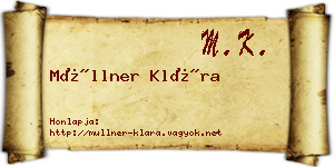 Müllner Klára névjegykártya